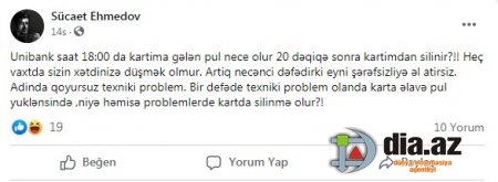 Müştərisi UNİBANK-a OD PÜSKÜRDÜ... Müştərisi UNİBANK-a OD PÜSKÜRDÜ...