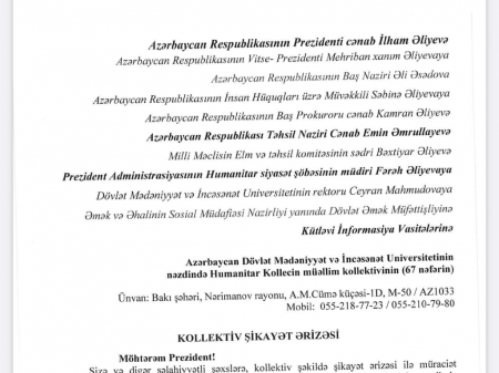 "Humanitar Kollecin direktorunu kim himayə edir?" "Humanitar Kollecin direktorunu kim himayə edir?"