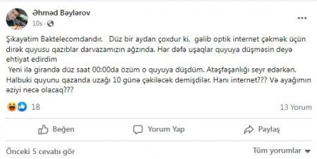 "Hanı internet?!! Və ayağımın əziyi necə olacaq..."