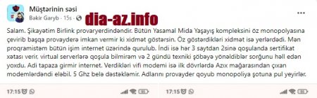 "Adlarını provayder qoyub monopoliya hesabına pul yeyirlər... "Adlarını provayder qoyub monopoliya hesabına pul yeyirlər...