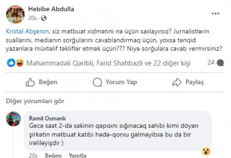 "Gecə saat 2-də sakinin qapısını sığınacaq sahibi kimi döyən şirkətin..." "Gecə saat 2-də sakinin qapısını sığınacaq sahibi kimi döyən şirkətin..."