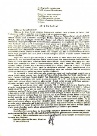 “Azər Türk Bank” vəfat edən hərbçinin 10 yaşlı qızından pul tələb edir “Azər Türk Bank” vəfat edən hərbçinin 10 yaşlı qızından pul tələb edir