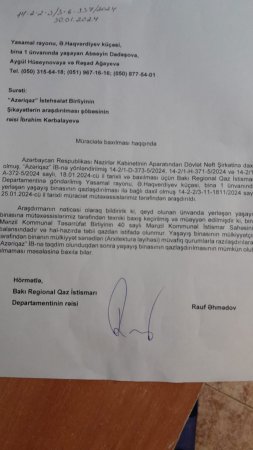 30 ildir qaz, istilik yoxdur, 250 manat işıqpulu verirlər 30 ildir qaz, istilik yoxdur, 250 manat işıqpulu verirlər