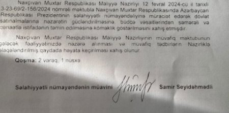 Naxçıvanın Maliyyə Nazirliyi səlahiyyət həddini aşdı, qanunu pozdu, Səlahiyyətli Nümayəndəlik isə... 