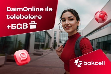 “Bakcell” DaimOnline ilə tələbələrə 5GB hədiyyə edir “Bakcell” DaimOnline ilə tələbələrə 5GB hədiyyə edir