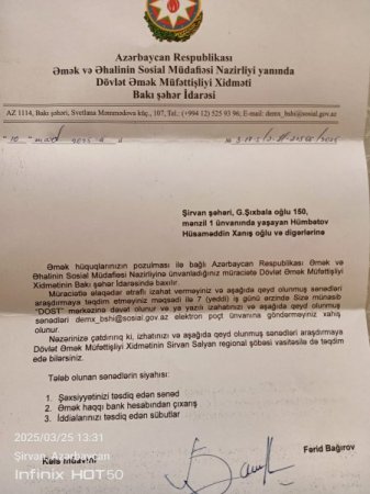 "İndi hüququnu tələb edən işçi təhdid altına düşür..." "İndi hüququnu tələb edən işçi təhdid altına düşür..."