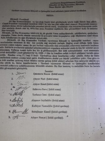 Yardımlıda şəhid ailələri imdad diləyir Yardımlıda şəhid ailələri imdad diləyir
